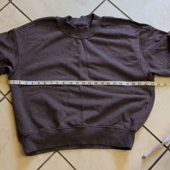 Lululemon X Soulcycle To The Beat Sweatshirt Heathered Antique Bark Terry Size 6 - Picture 3 of 10